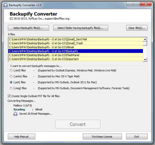 Export Backupify to Outlook 2.0 full